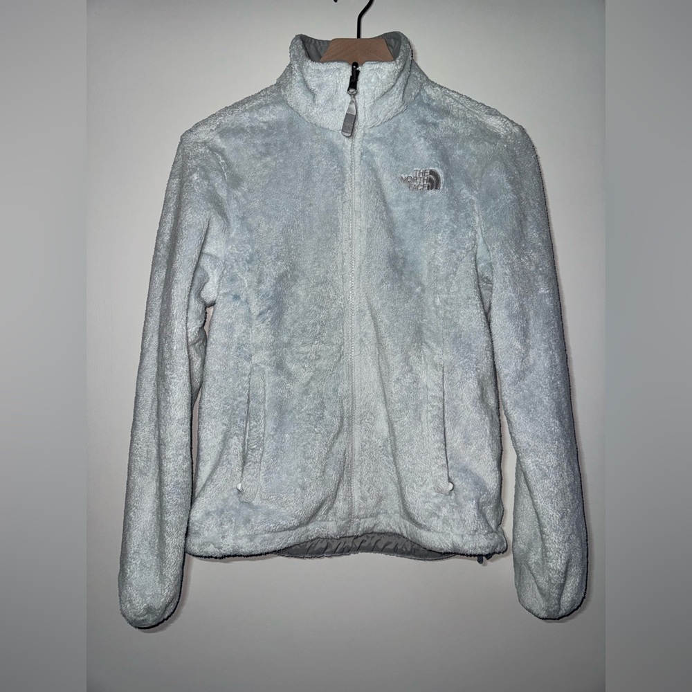 The North Face Fleece Osito Zip Up Jacket Women Size Small Light Blue Polyester